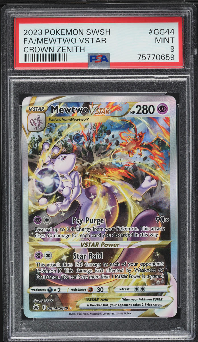 2023 Pokemon Sword & Shield Crown Zenith Full Art Mewtwo VSTAR #GG44 PSA 9 MINT
