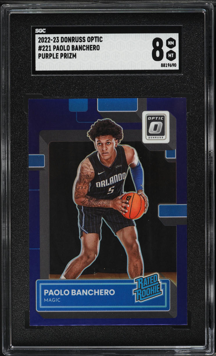 2022 Donruss Optic Purple Prizm Paolo Banchero ROOKIE #221 SGC 8 NM-MT