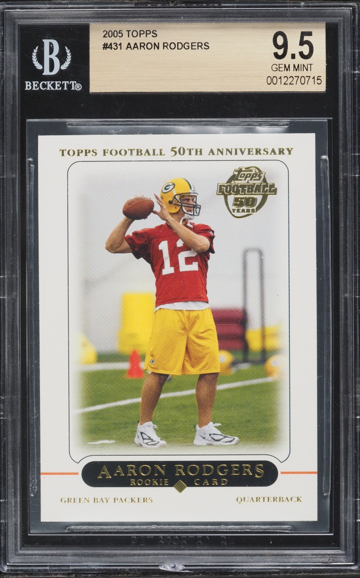 2005 Topps Football Aaron Rodgers ROOKIE #431 BGS 9.5 GEM MINT