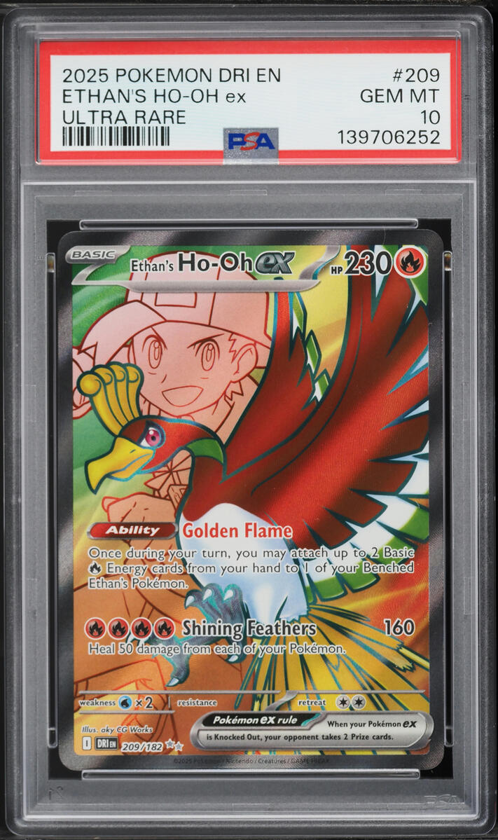 2025 Pokemon Scarlet & Violet Destined Rivals Full Art Ethan's Ho-Oh EX #209 PSA 10 GEM MINT