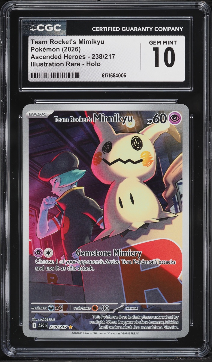 2026 Pokemon Mega Evolution Ascended Heroes IR Team Rocket's Mimikyu #238 CGC 10 GEM MINT