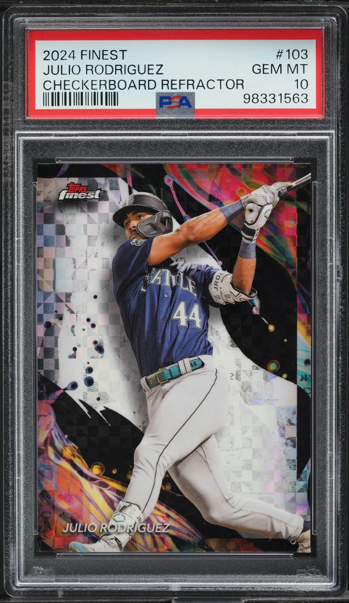 2024 Finest Checkerboard Refractor Julio Rodriguez #103 PSA 10 GEM MINT