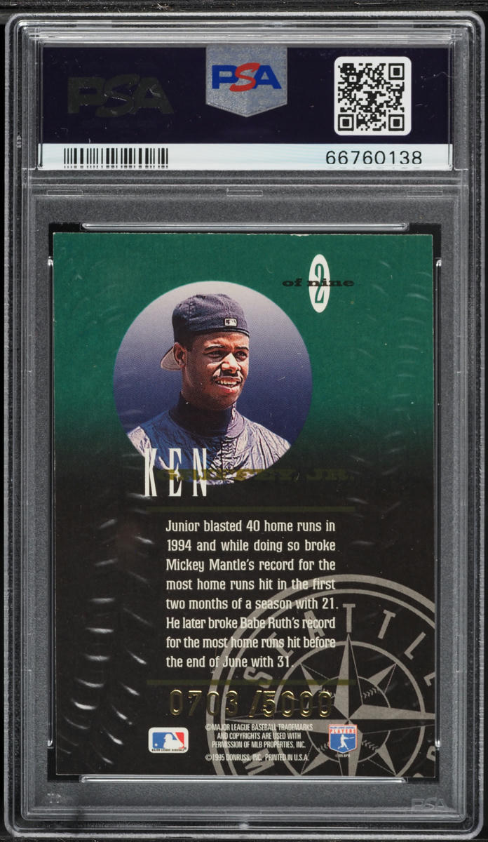 1995 Leaf Statistical Standouts Ken Griffey Jr. /5000 #2 PSA 9 MINT