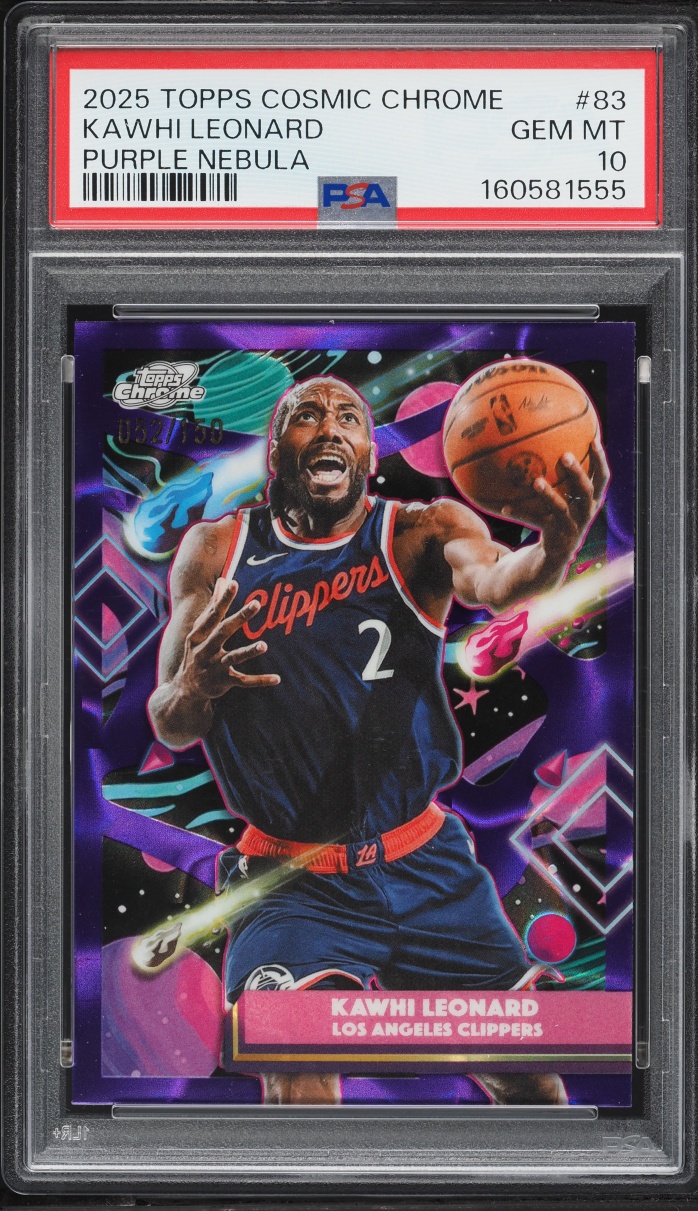 2025 Topps Chrome Cosmic Purple Nebula Kawhi Leonard /150 #83 PSA 10 GEM MINT