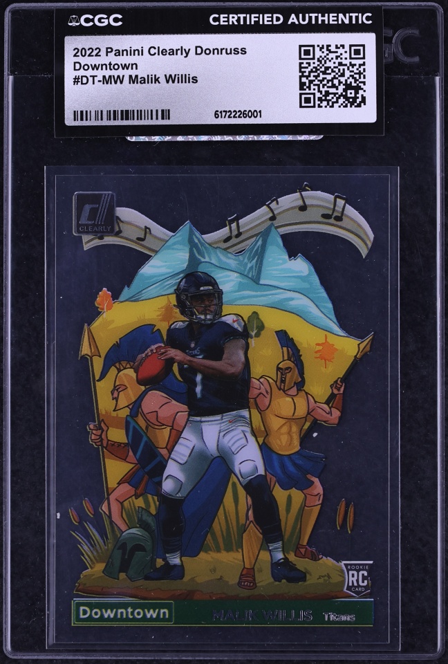 2022 Clearly Donruss Downtown Malik Willis ROOKIE #DT-MW CGC AUTH