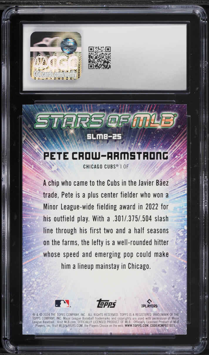 2024 Topps Stars Of MLB Pete Crow-Armstrong ROOKIE #SLMB-25 CGC 9 MINT