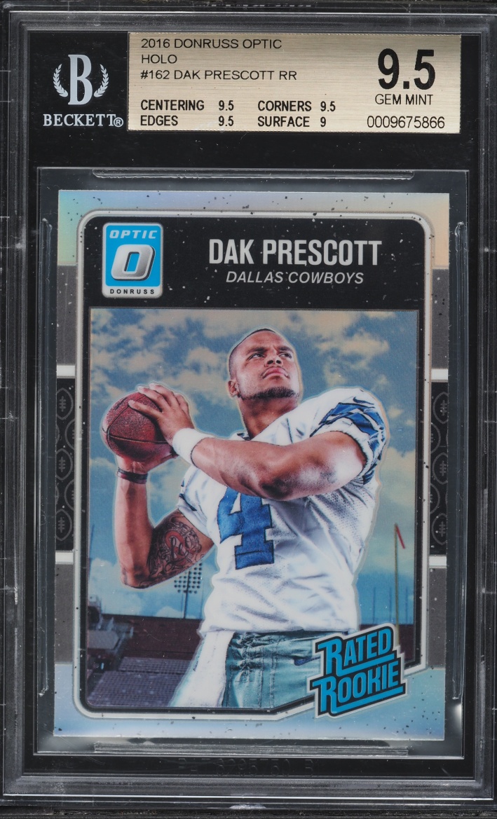 2016 Donruss Optic Holo Dak Prescott ROOKIE #162 BGS 9.5 GEM MINT