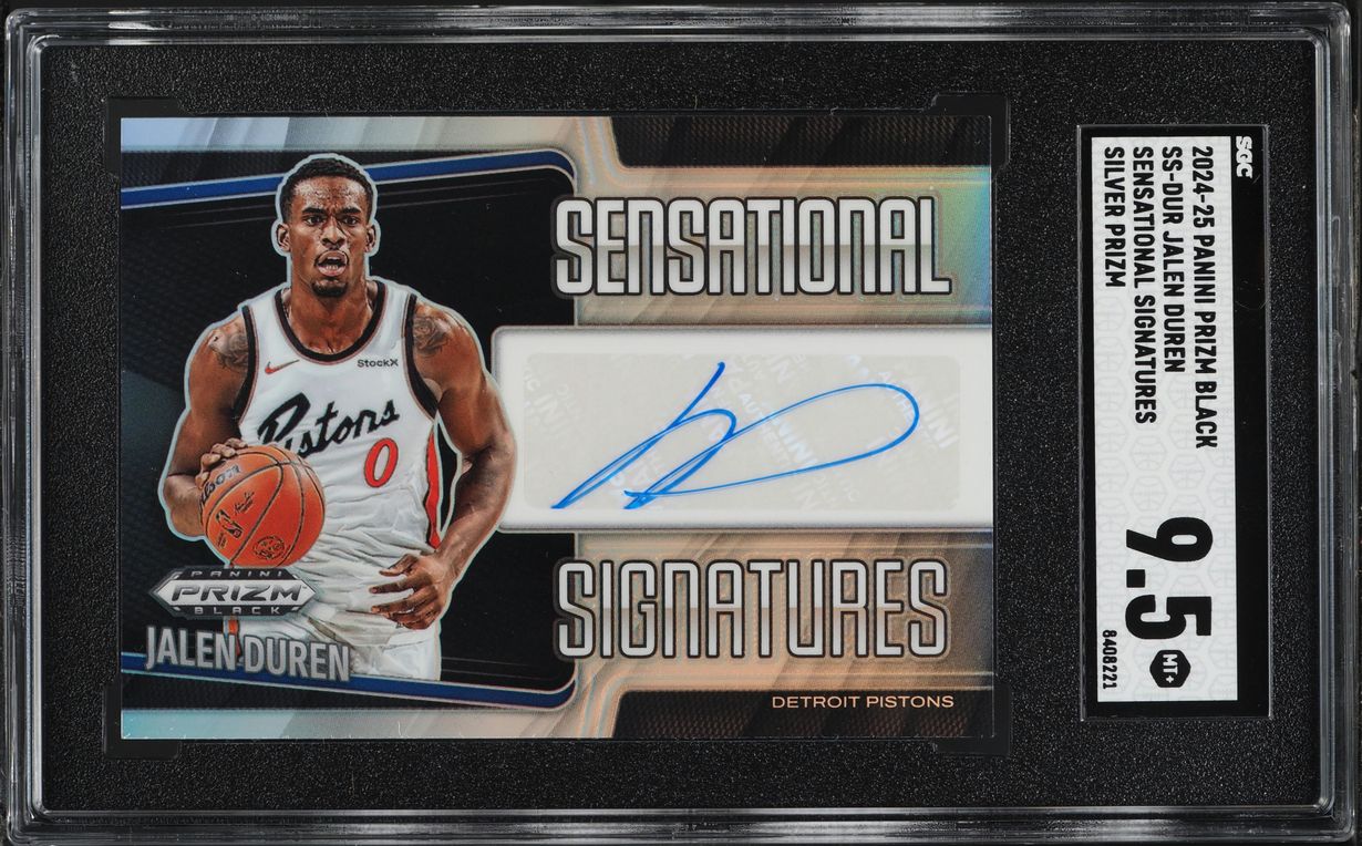 2024 Panini Prizm Black Sensational Silver Jalen Duren AUTO #SS-DUR SGC 9.5 MINT+