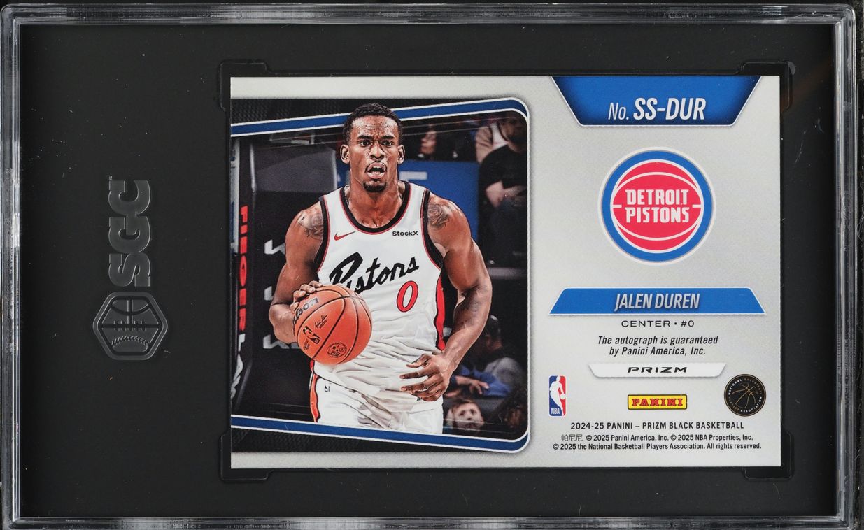 2024 Panini Prizm Black Sensational Silver Jalen Duren AUTO #SS-DUR SGC 9.5 MINT+