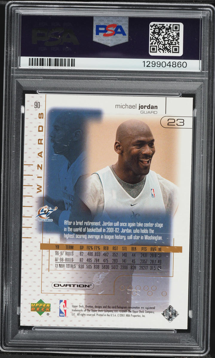 2001 Upper Deck Ovation Michael Jordan #90 PSA 9 MINT