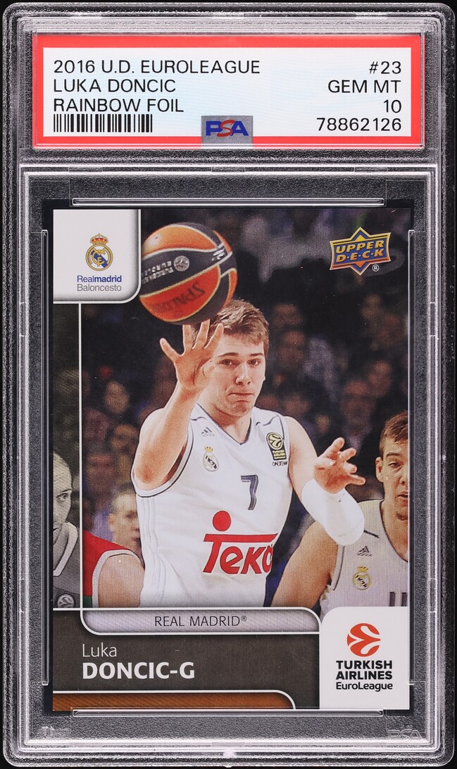 2016 Upper Deck Euroleague Rainbow Foil Luka Doncic ROOKIE #23 PSA 10 GEM MINT