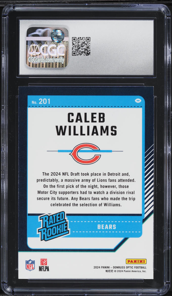 2024 Donruss Optic Caleb Williams ROOKIE #201 CGC 9 MINT
