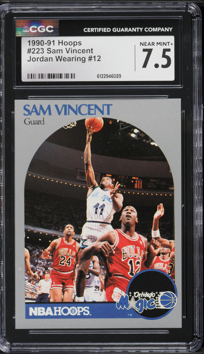 1990 Hoops Sam Vincent w/ Michael Jordan #223 CGC 7.5 NRMT+