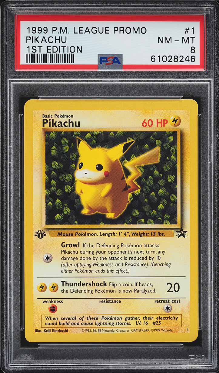 1999 Pokemon Jungle Black Star Promo 1st Edition Pikachu #1 PSA 8 NM-MT
