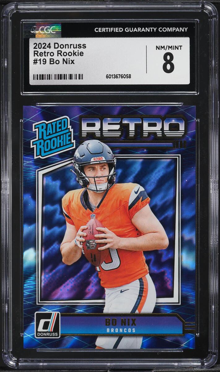 2024 Donruss Retro Bo Nix ROOKIE #19 CGC 8 NM-MT