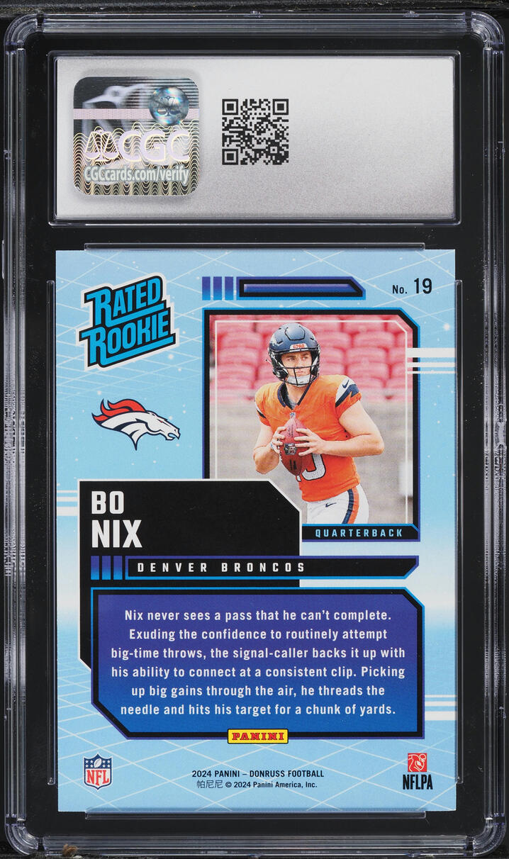 2024 Donruss Retro Bo Nix ROOKIE #19 CGC 8 NM-MT