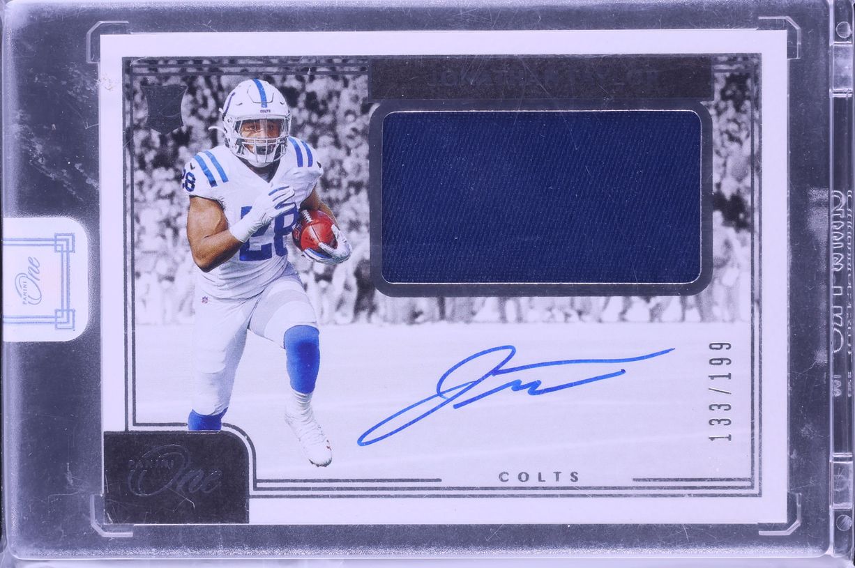 2020 Panini One Jonathan Taylor ROOKIE PATCH AUTO /199 #18 CGC AUTH
