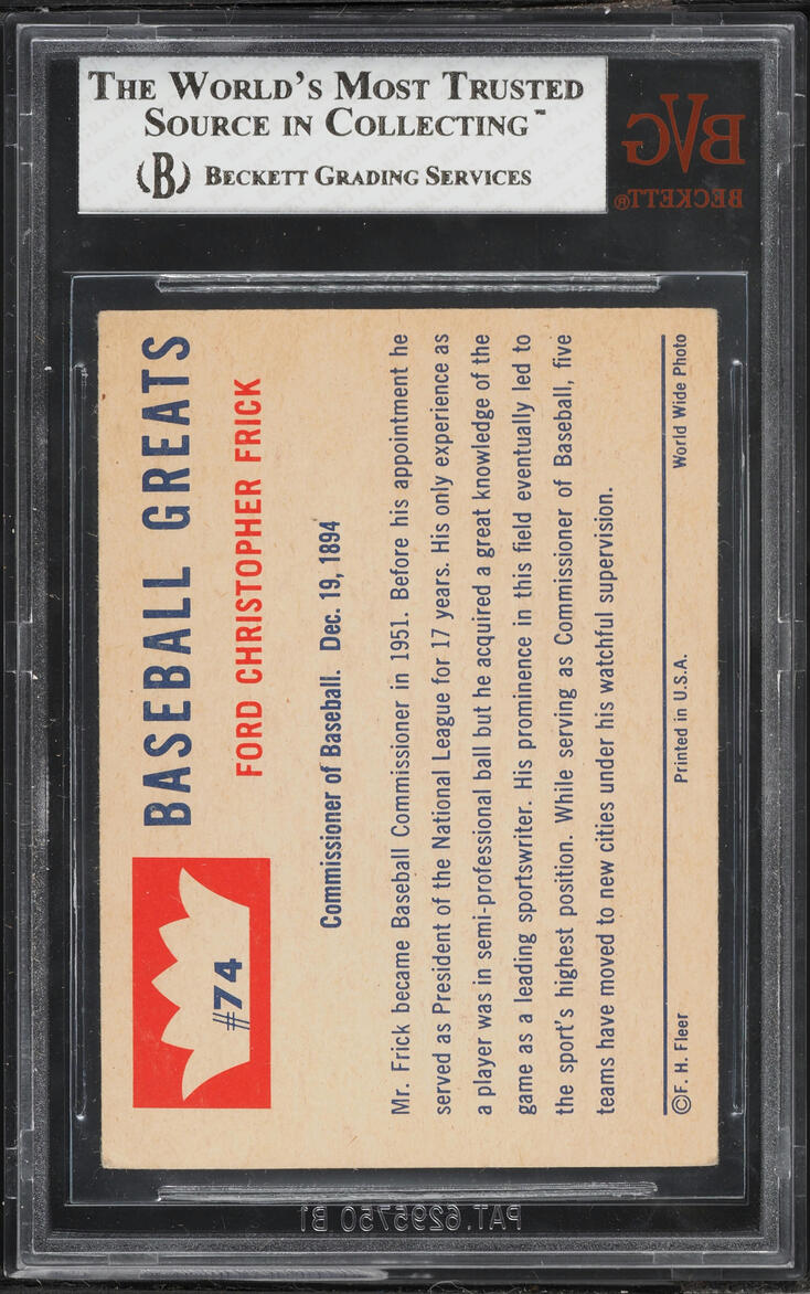 1960 Fleer Ford Frick #74 BVG 3.5 VG+