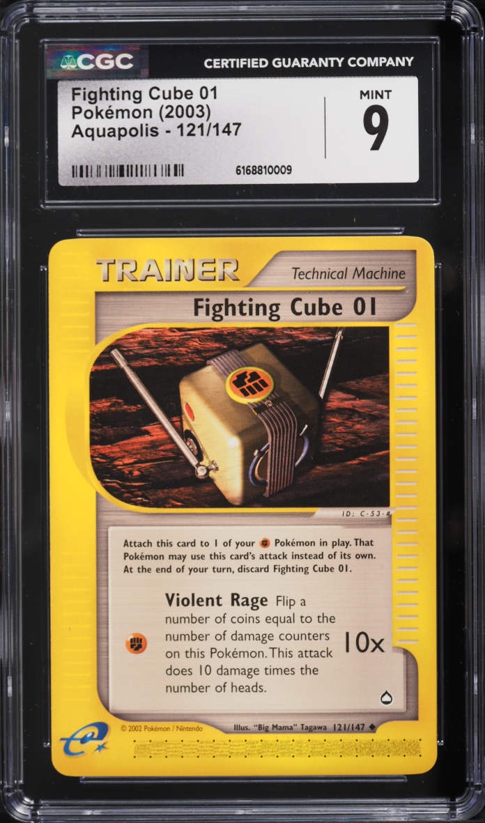 2003 Pokemon Aquapolis Fighting Cube 01 #121 CGC 9 MINT