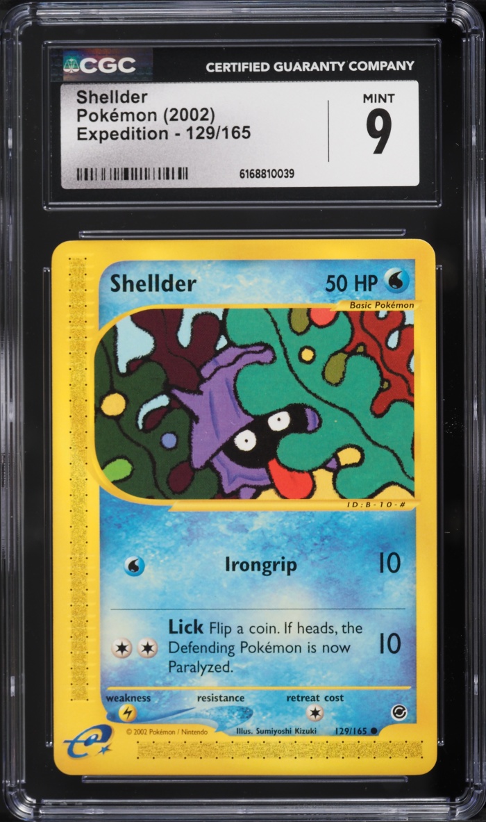 2002 Pokemon E-Card Expedition Base Set Shellder #129 CGC 9 MINT