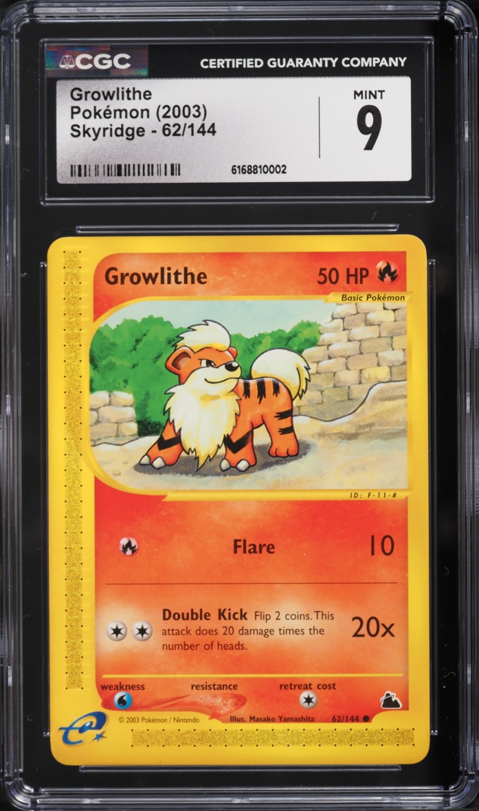2003 Pokemon Skyridge Growlithe #62 CGC 9 MINT