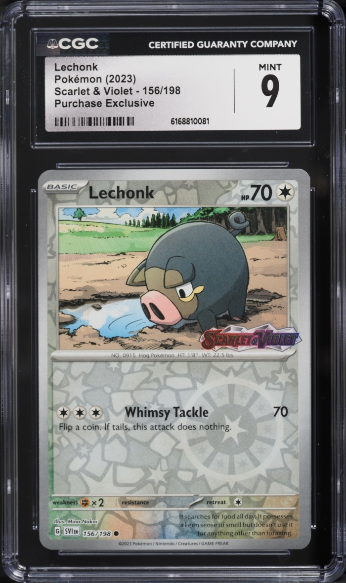 2023 Pokemon Scarlet & Violet Purchase Exclusive Lechonk #156 CGC 9 MINT