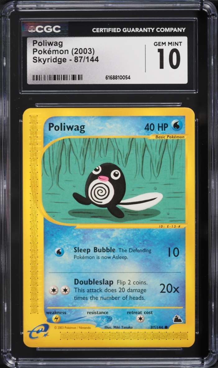 2003 Pokemon E-Card Skyridge Poliwag #87 CGC 10 GEM MINT