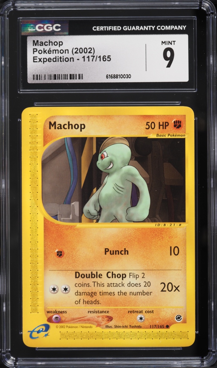 2002 Pokemon E-Card Expedition Machop #117 CGC 9 MINT