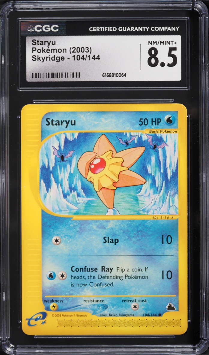 2003 Pokemon E-Card Skyridge Staryu #104 CGC 8.5 NM-MT+