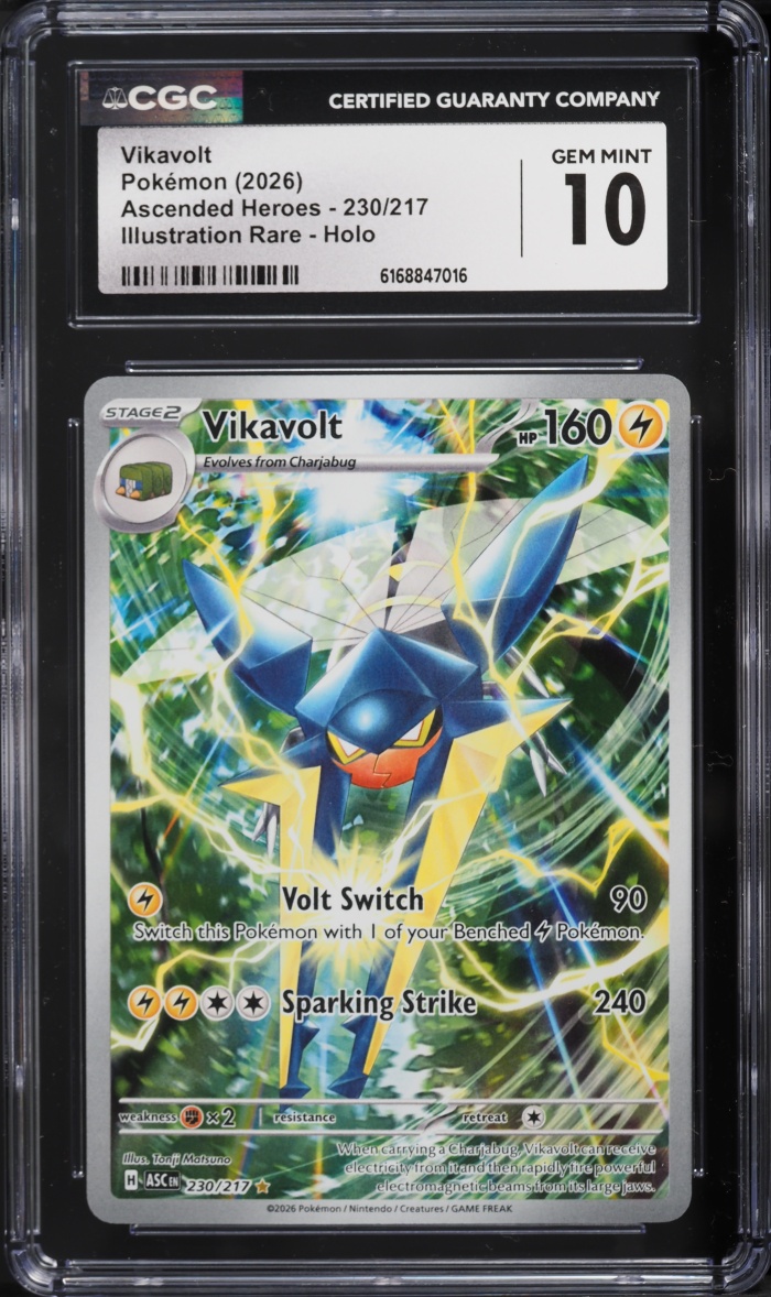 2026 Pokemon Mega Evolution Ascended Heroes IR Vikavolt #230 CGC 10 GEM MINT