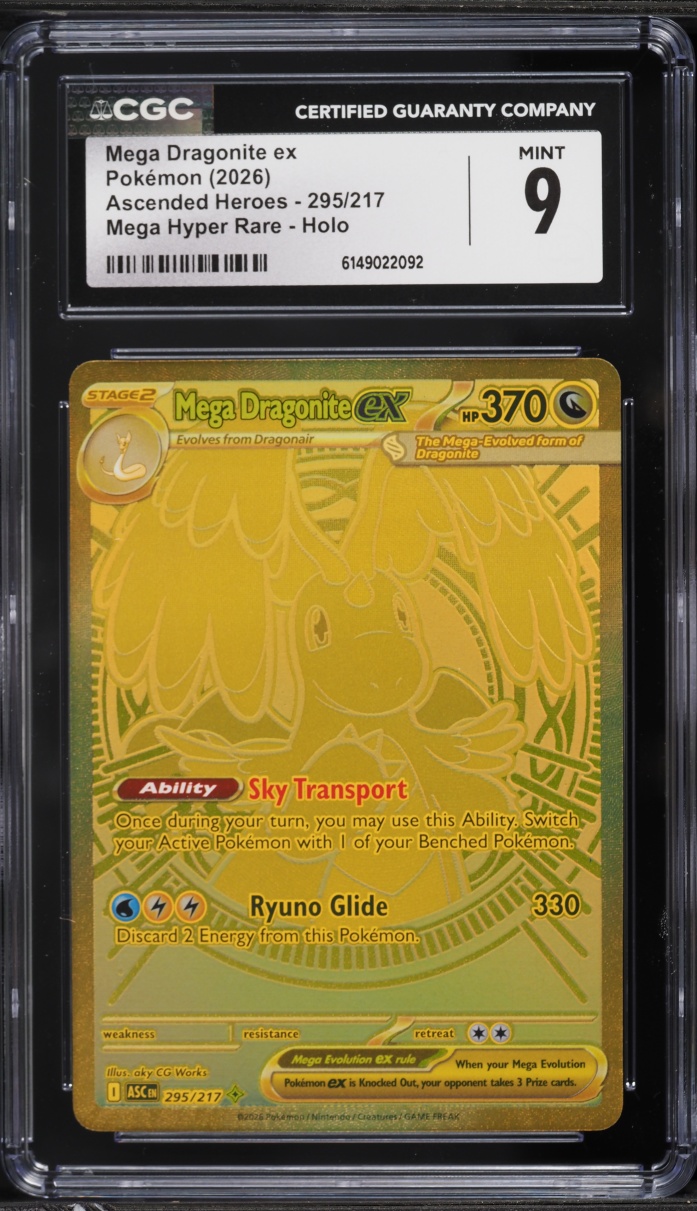 2026 Pokemon Mega Evolution Ascended Heroes MHR Mega Dragonite Ex #295 CGC 9 MINT