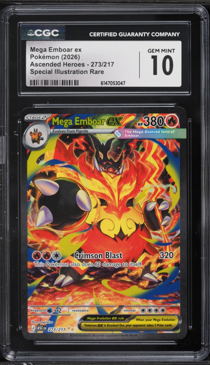 2026 Pokemon Mega Evolution Ascended Heroes SIR Mega Emboar ex #273 CGC 10 GEM MINT