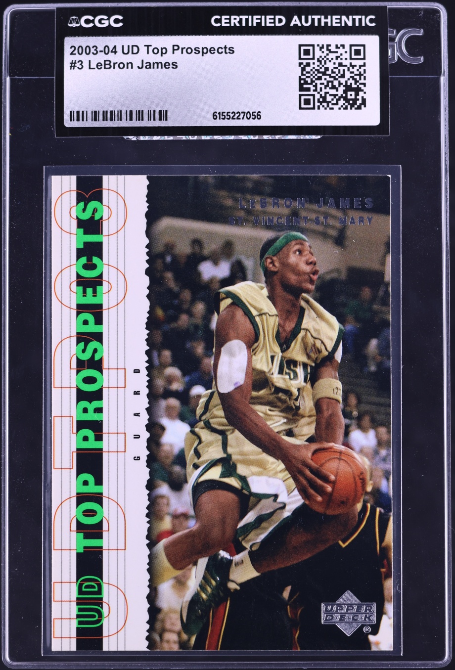 2003 Upper Deck Top Prospects LeBron James ROOKIE #3 CGC AUTH
