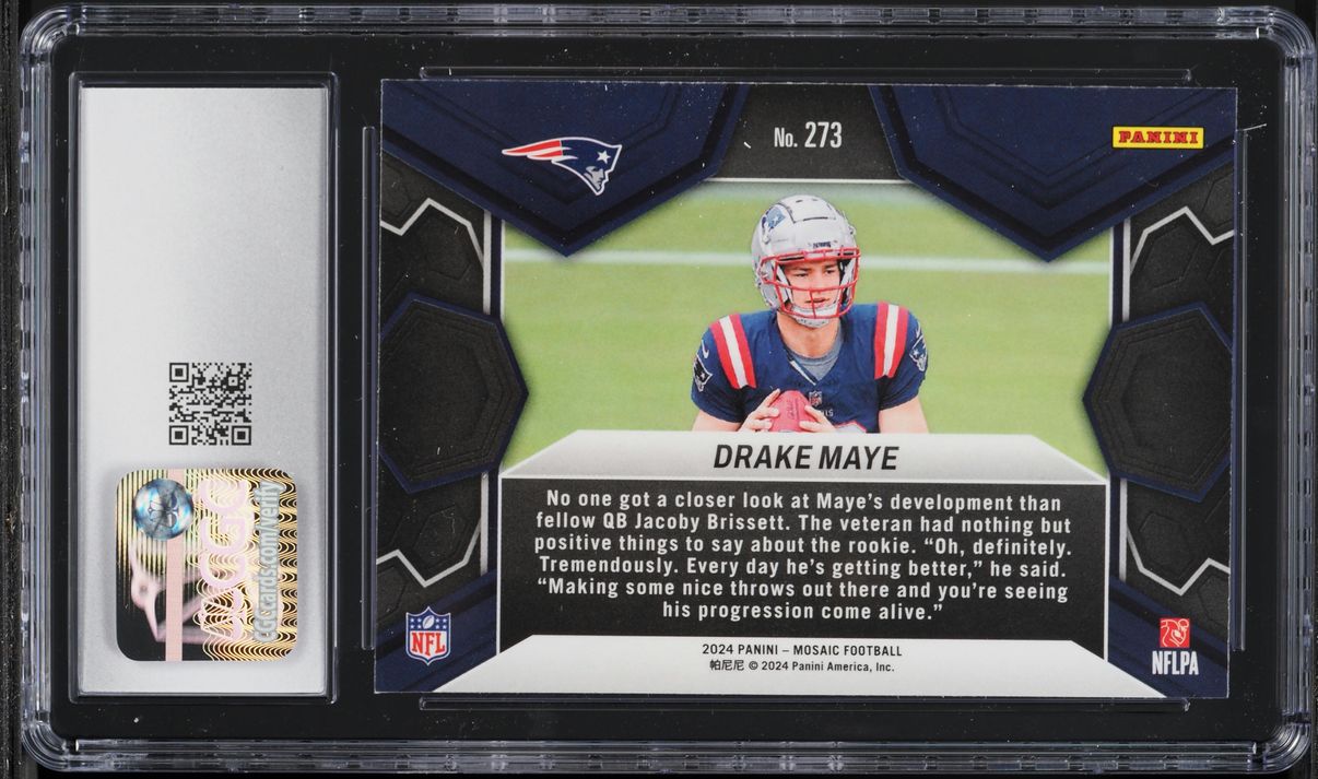 2024 Panini Mosaic NFL Debut Drake Maye ROOKIE #273 CGC 10 GEM MINT