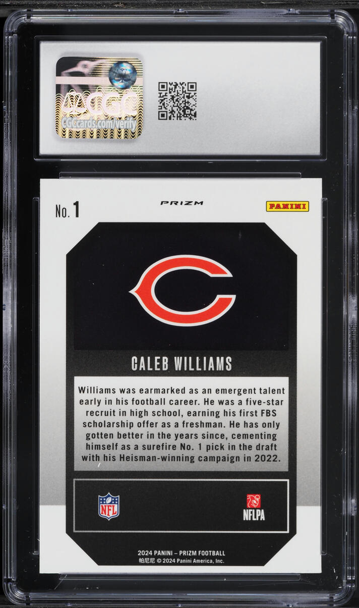 2024 Panini Prizm Emergent Green Caleb Williams ROOKIE #1 CGC 7 NRMT