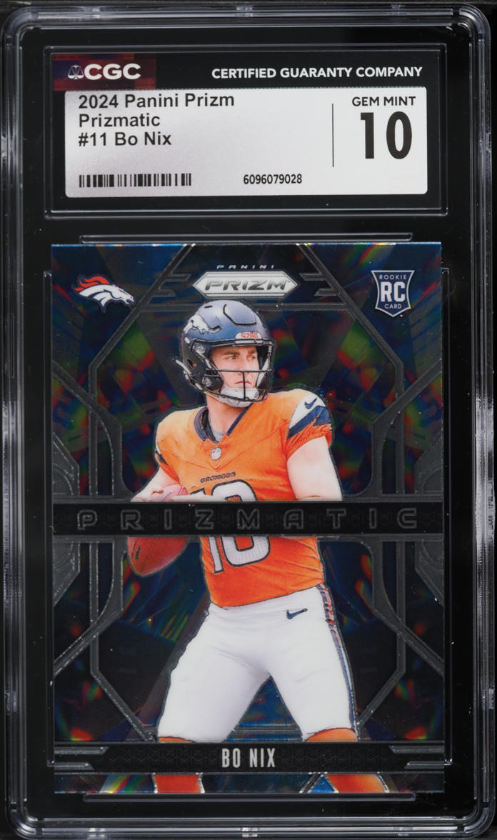 2024 Panini Prizm Prizmatic Bo Nix ROOKIE #11 CGC 10 GEM MINT