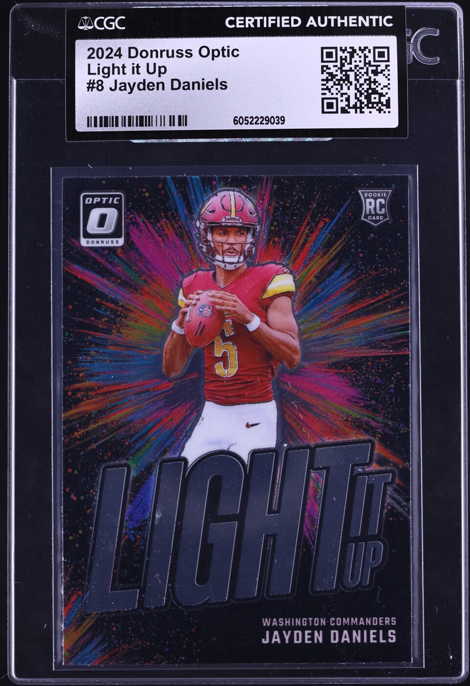 2024 Donruss Optic Light It Up Jayden Daniels ROOKIE #8 CGC AUTH