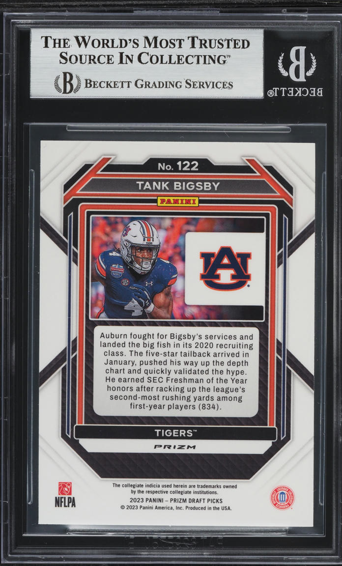 2023 Panini Prizm Draft Picks Green Tank Bigsby ROOKIE #122 BGS 9 MINT