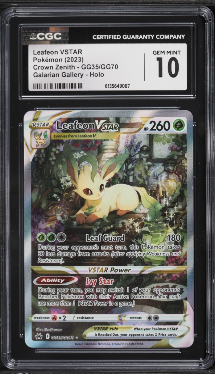 2023 Pokemon Sword & Shield Crown Zenith Alt Art Leafeon VSTAR #GG35 CGC 10 GEM MINT
