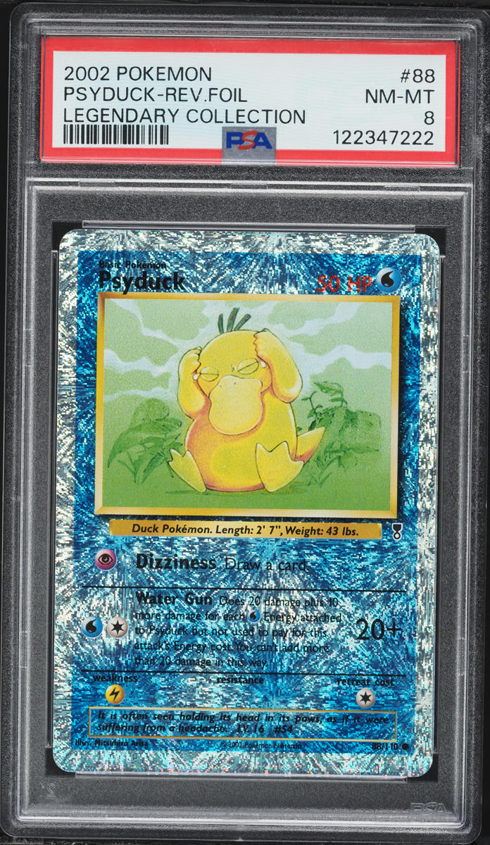 2002 Pokemon Legendary Collection Reverse Holo Psyduck #88 PSA 8 NM-MT