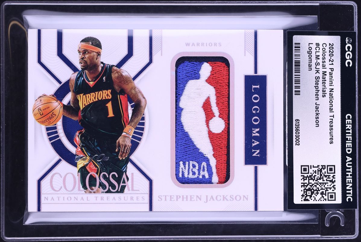 2020 National Treasures Colossal Stephen Jackson LOGOMAN PATCH 1/1 #CLM-SJK CGC AUTH