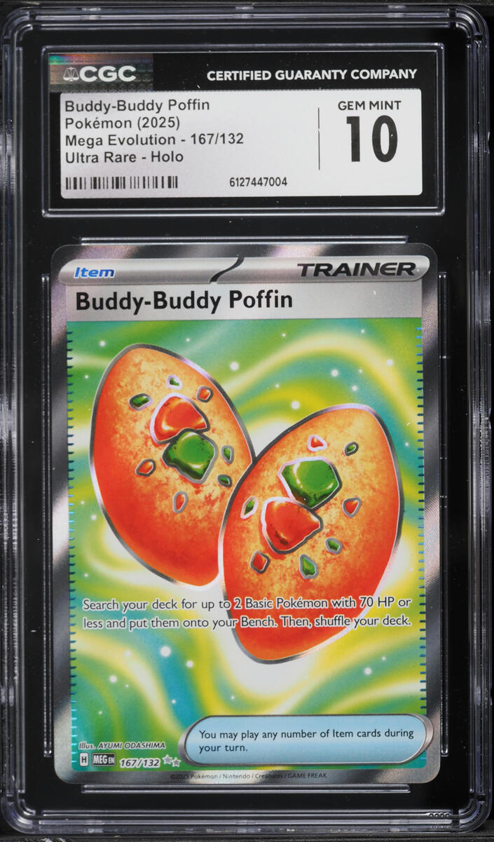 2025 Pokemon Mega Evolution Full Art Buddy-Buddy Poffin #167 CGC 10 GEM MINT