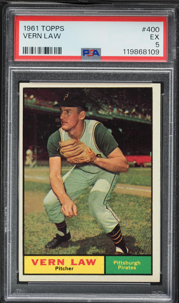 1961 Topps Vern Law #400 PSA 5 EX