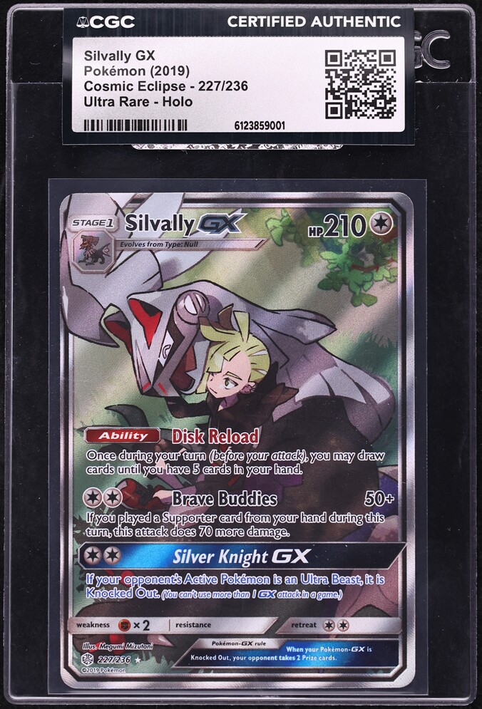 2019 Pokemon Sun & Moon Cosmic Eclipse Full Art Silvally GX #227 CGC AUTH
