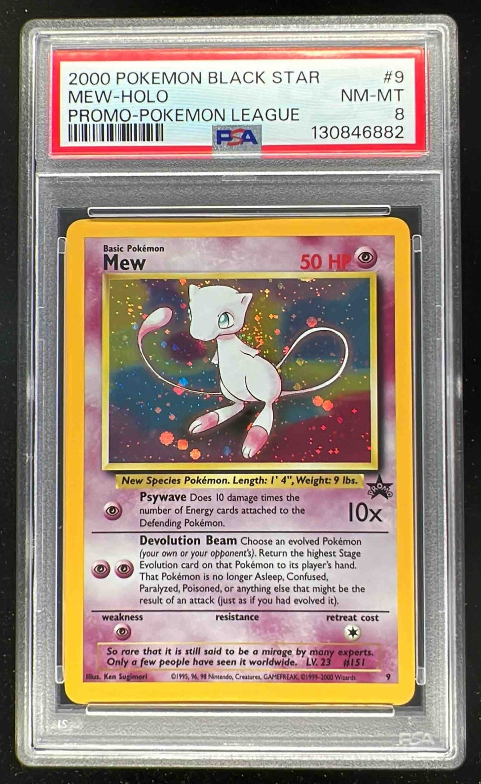 2000 Pokemon League Black Star Promo Holo Mew #9 PSA 8 NM-MT on