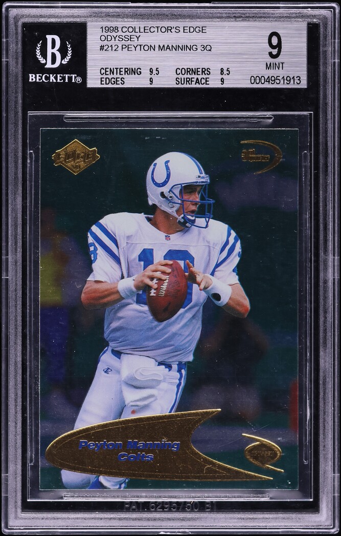 1998 Collector's Edge Odyssey Peyton Manning ROOKIE #212 BGS 9 MINT