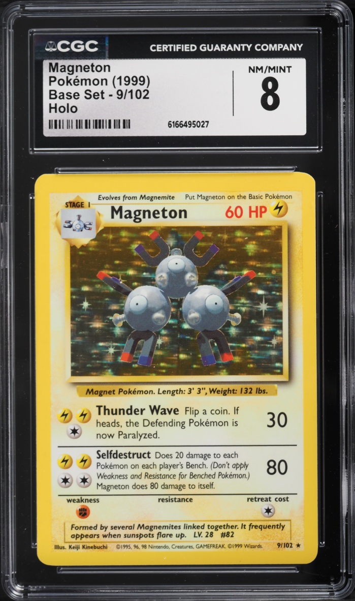 1999 Pokemon Base Set Holo Magneton #9 CGC 8 NM-MT
