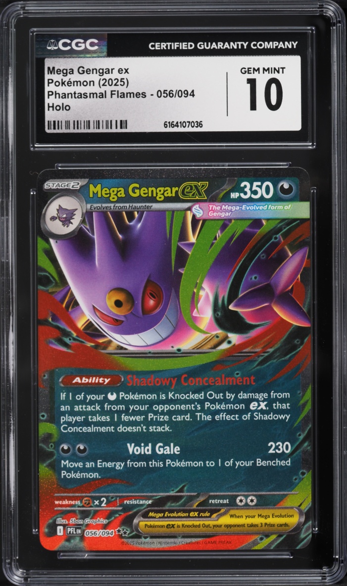 2025 Pokemon Mega Evolution Phantasmal Flames Holo Mega Gengar ex #56 CGC 10 GEM MINT