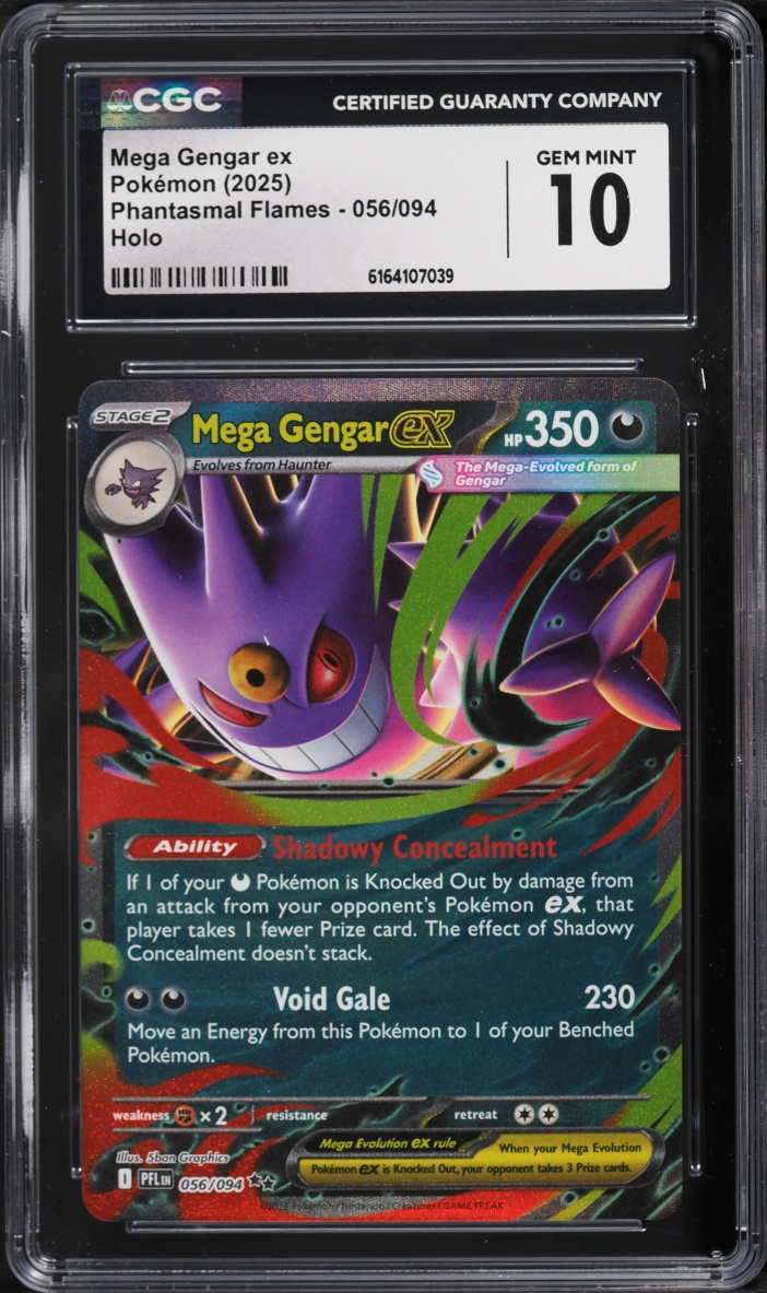2025 Pokemon Mega Evolution Phantasmal Flames Holo Mega Gengar ex #56 CGC 10 GEM MINT