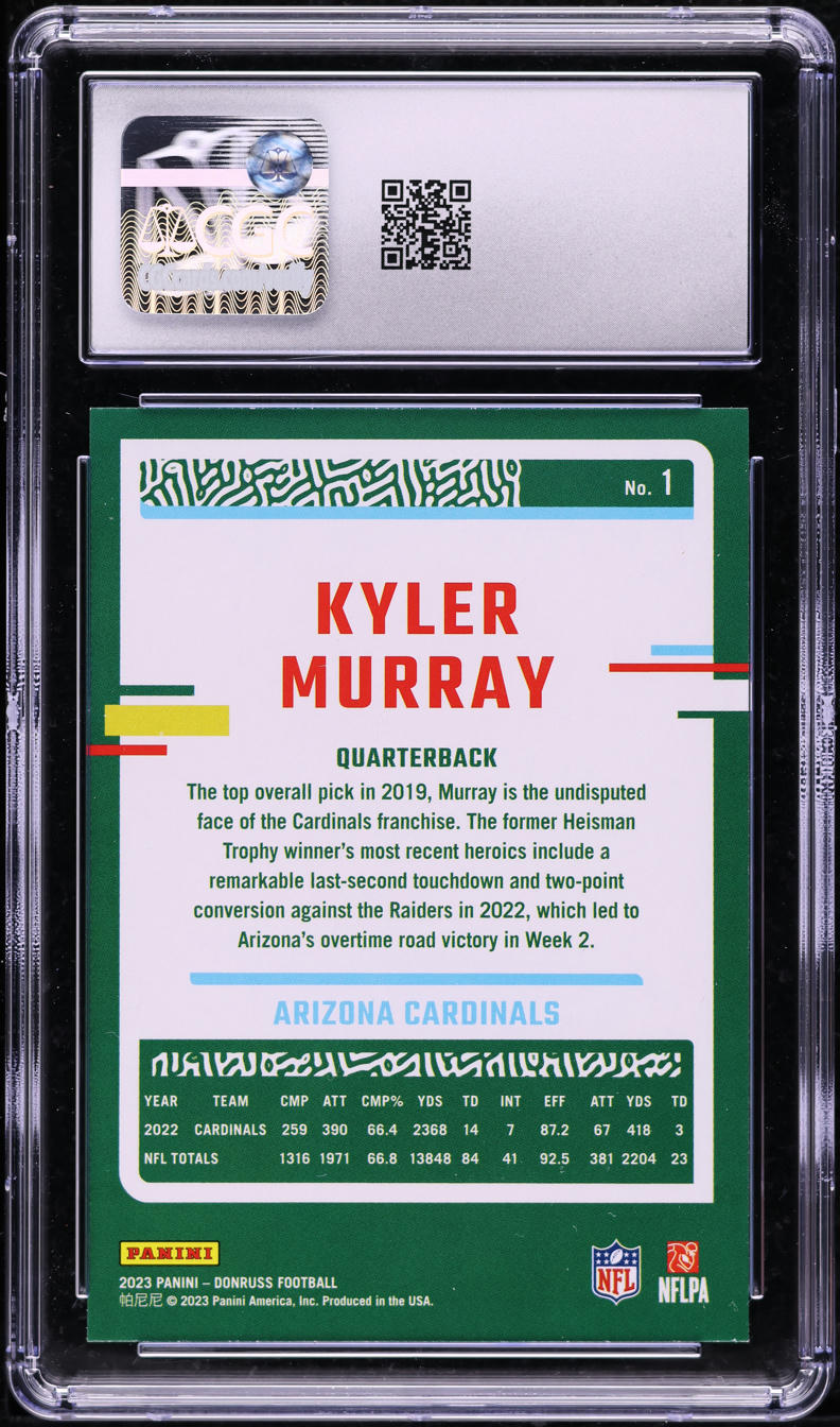 2023 Donruss Football Kyler Murray #1 CGC 9 MINT